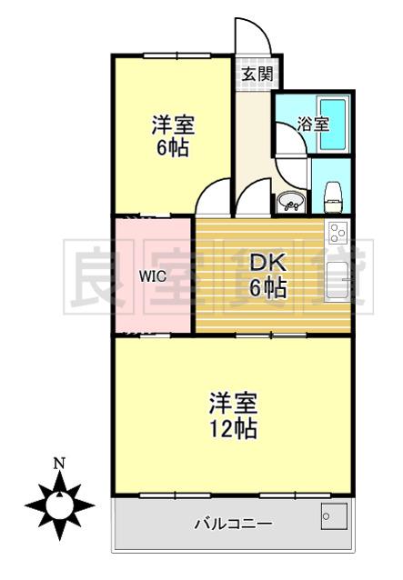 カームそうえん(2DK/2階)の間取り写真