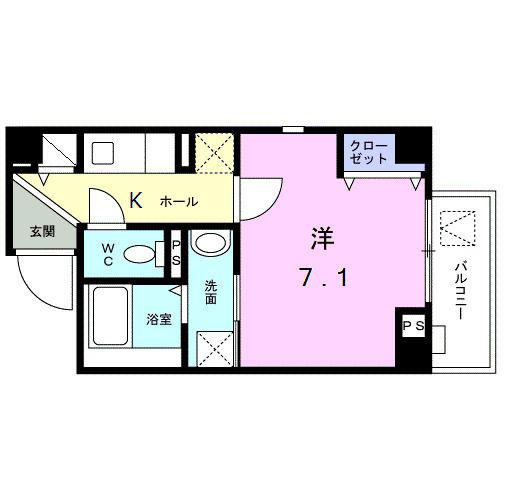 プラム平間(1K/1階)の間取り写真