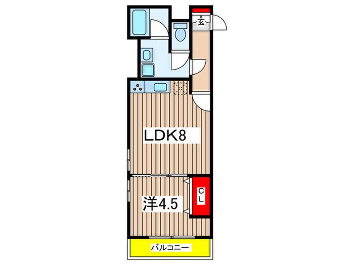 日吉第五コーポ別館(1LDK/4階)の間取り写真
