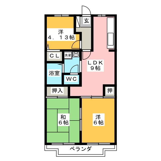 フルセイル東橋本(3LDK/1階)の間取り写真