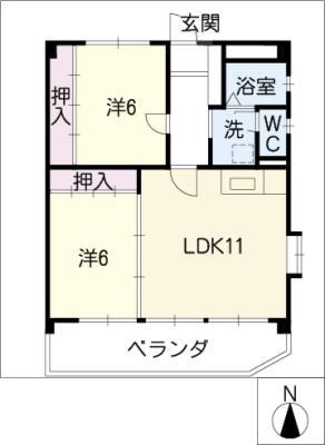 メゾンボヌール(2LDK/3階)の間取り写真