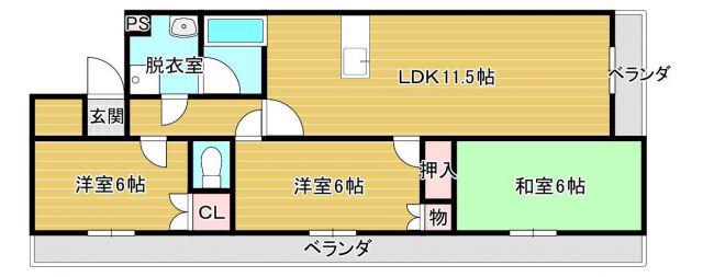グランクレール(3LDK/4階)の間取り写真