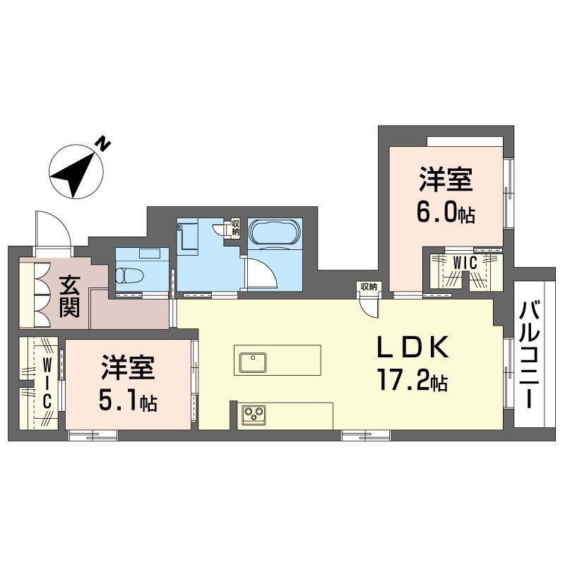 ミライザ桜丘(2LDK/3階)の間取り写真