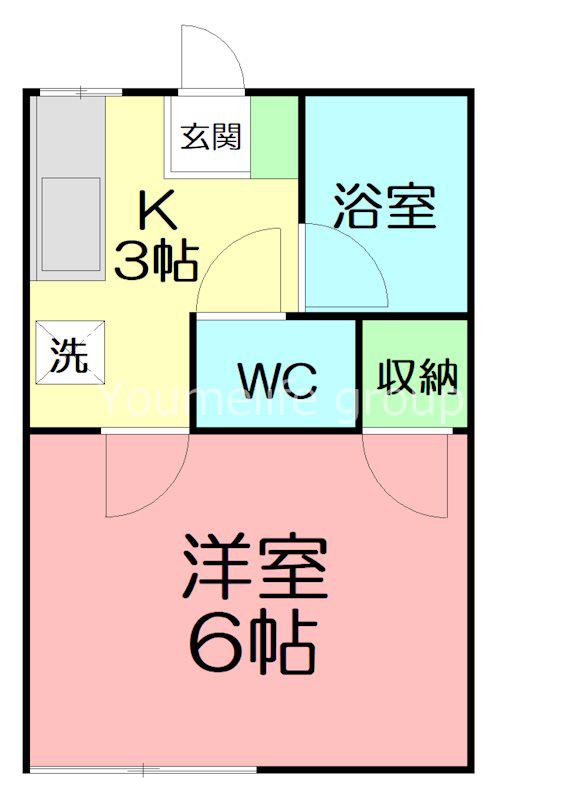 ファイブ鶴巻(1K/2階)の間取り写真