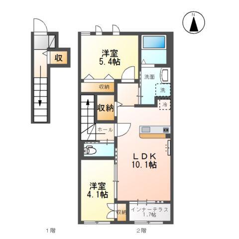 メゾンドフレシール(2LDK/2階)の間取り写真