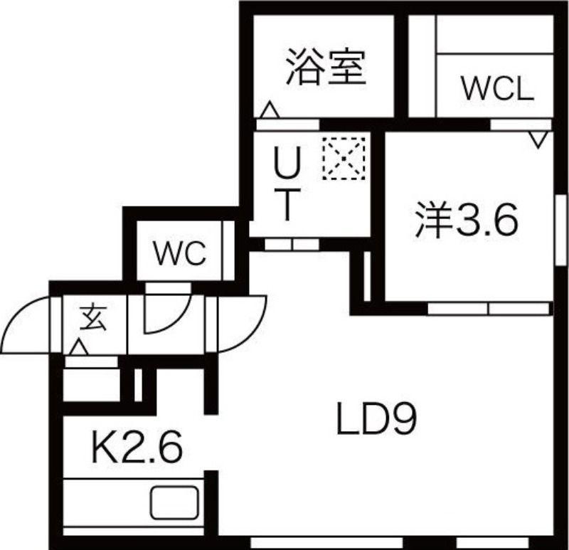 HILLS SAPPOROV(1LDK/4階)の間取り写真