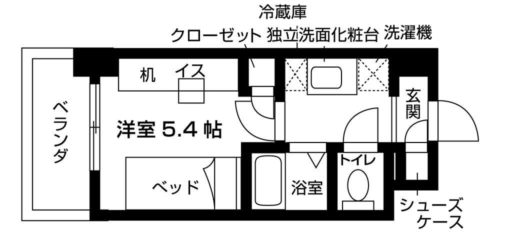 S-RESIDENCE京都竹田DORMITORY(ワンルーム/6階)の間取り写真