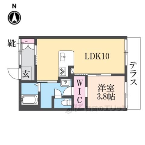 ハイムアレグレットA棟(1LDK/1階)の間取り写真