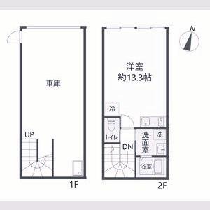 GARAIL 神戸東灘(ワンルーム/1階)の間取り写真