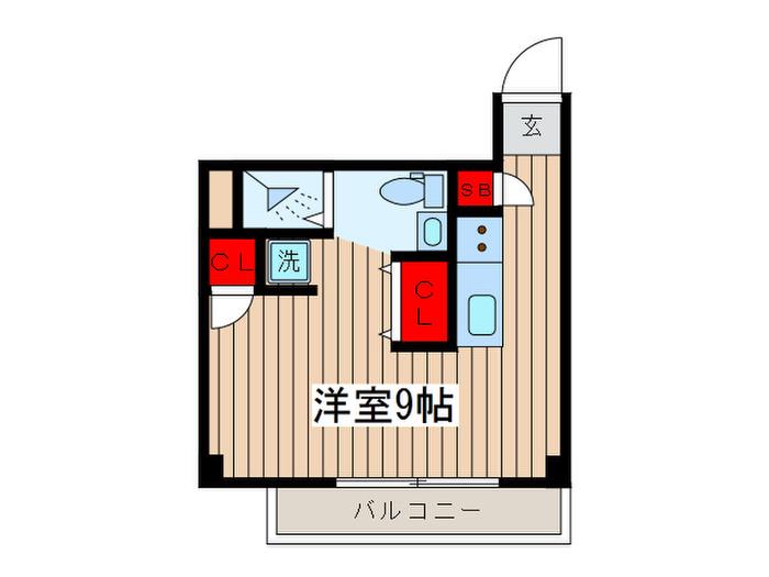 ハイムハラシマ(ワンルーム/2階)の間取り写真