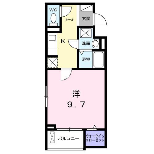 グランデュオ(1K/3階)の間取り写真