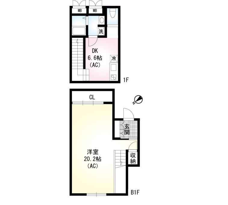 HISUI APARTMENT ヒスイアパートメント(1DK/1階)の間取り写真