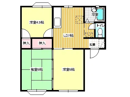 メゾンポレール(3DK/1階)の間取り写真