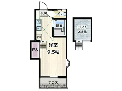 ホワイトエンジェル(ワンルーム/1階)の間取り写真