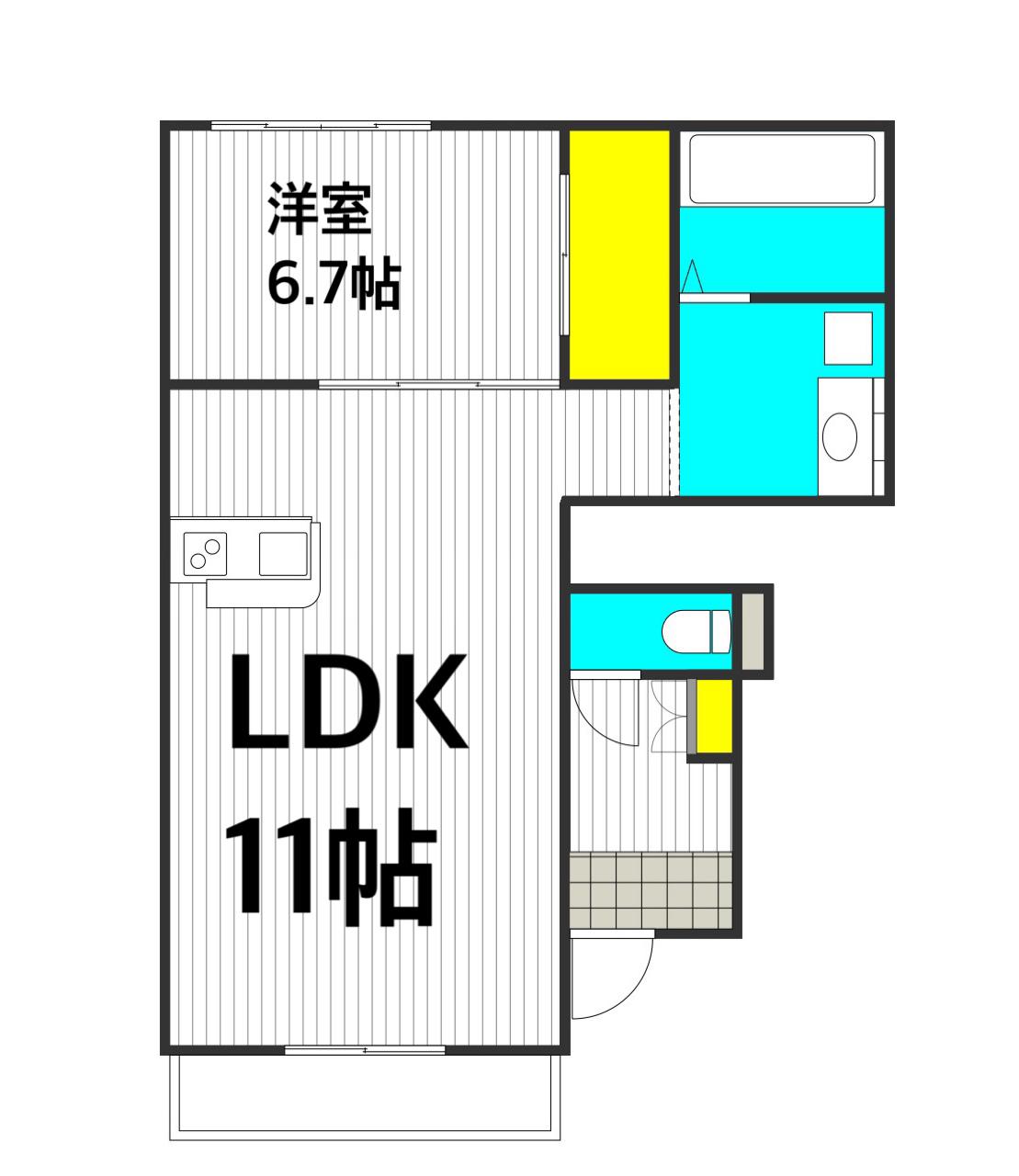 トルナーレ(1LDK/1階)の間取り写真