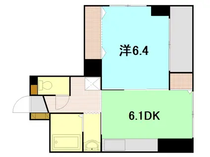 ジョイントベンチャービル(1DK/3階)の間取り写真