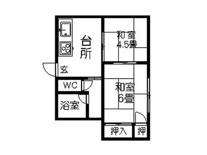 コーポラス野中(2DK/1階)の間取り写真