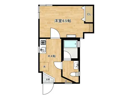 ハイツ今野(1K/1階)の間取り写真