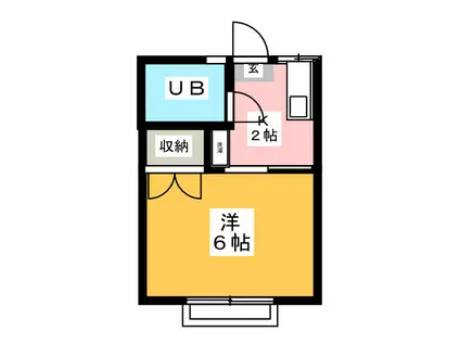 ハイツサンフラワーD棟(1K/2階)の間取り写真