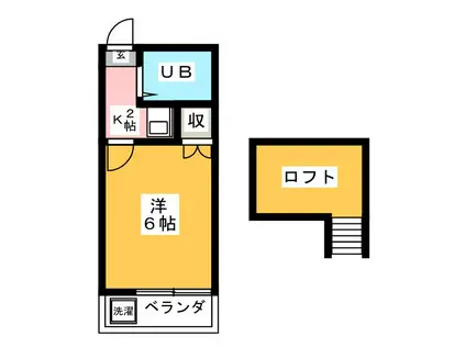 ブルースクエア(1K/1階)の間取り写真