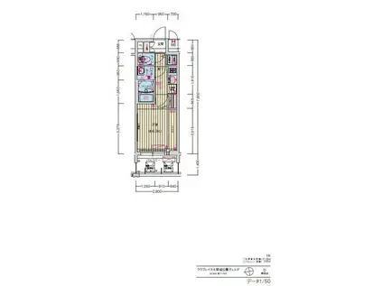 ララプレイス大阪城公園ヴェルデ(1K/8階)の間取り写真