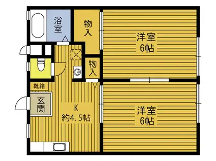 パナハイツ甲斐(2K/1階)の間取り写真