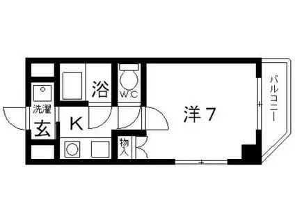 ルミエールS(1K/4階)の間取り写真