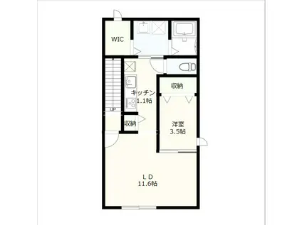 SUNNY LINE 光の森(1LDK/2階)の間取り写真