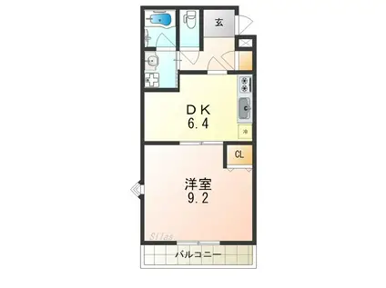 フジパレス初芝サウス(1DK/2階)の間取り写真