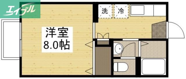 プレミール95(1K/1階)の間取り写真