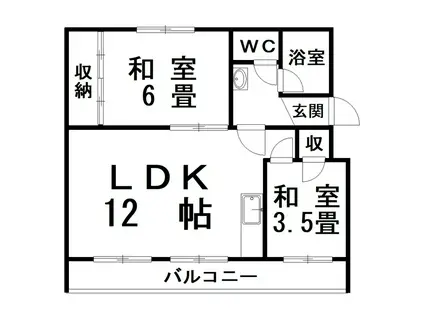 CASA GRANDE(2LDK/3階)の間取り写真