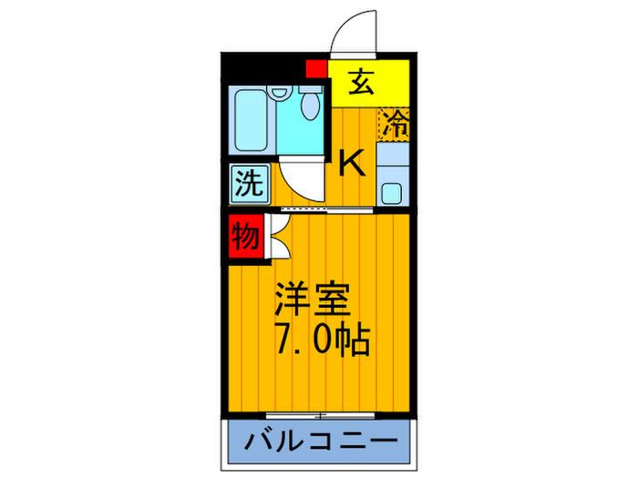 プレヂデントマンションI(1K/3階)の間取り写真