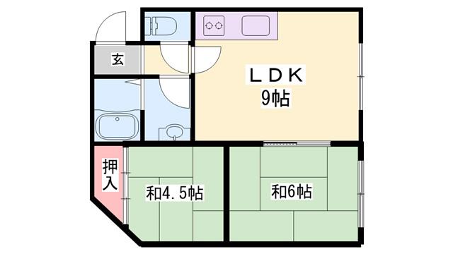 白国ハウス(2LDK/2階)の間取り写真
