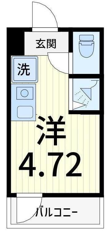 CUBE KANAMACHI V(ワンルーム/1階)の間取り写真