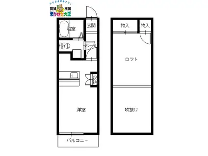 ロイヤルハイツ江里町(ワンルーム/1階)の間取り写真