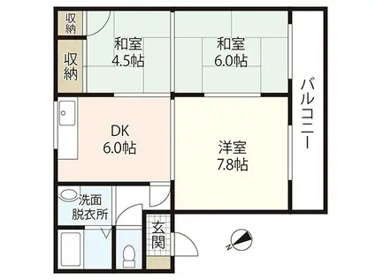 ハイツ・ヴォジョレー(3DK/2階)の間取り写真