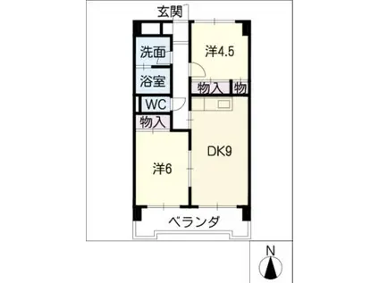 メゾンサンヒル(2DK/2階)の間取り写真