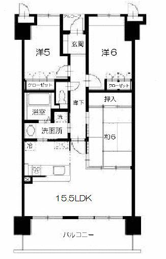 サーパス春日町第3(3LDK/3階)の間取り写真
