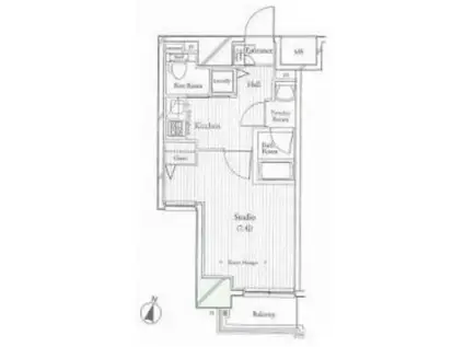 フィットエル仙台一番町(1K/4階)の間取り写真