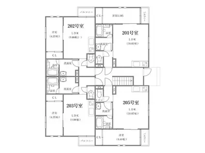 TOMORIE熊本駅南(1LDK/2階)の間取り写真