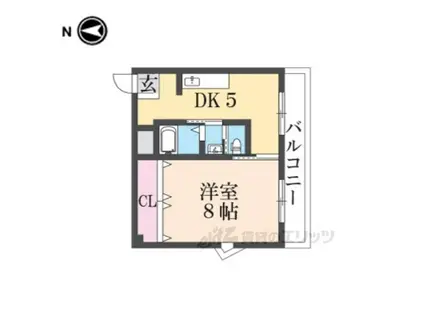 シャンテー牧野(1DK/5階)の間取り写真