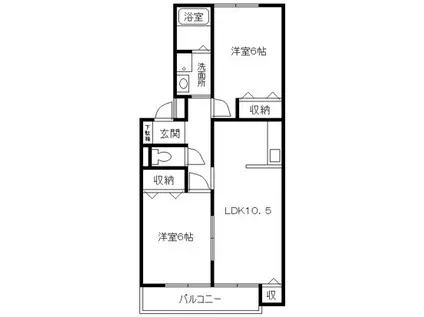 サニーコートII(2LDK/2階)の間取り写真