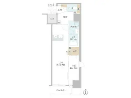 DAIYASTORK阿波座(1LDK/7階)の間取り写真