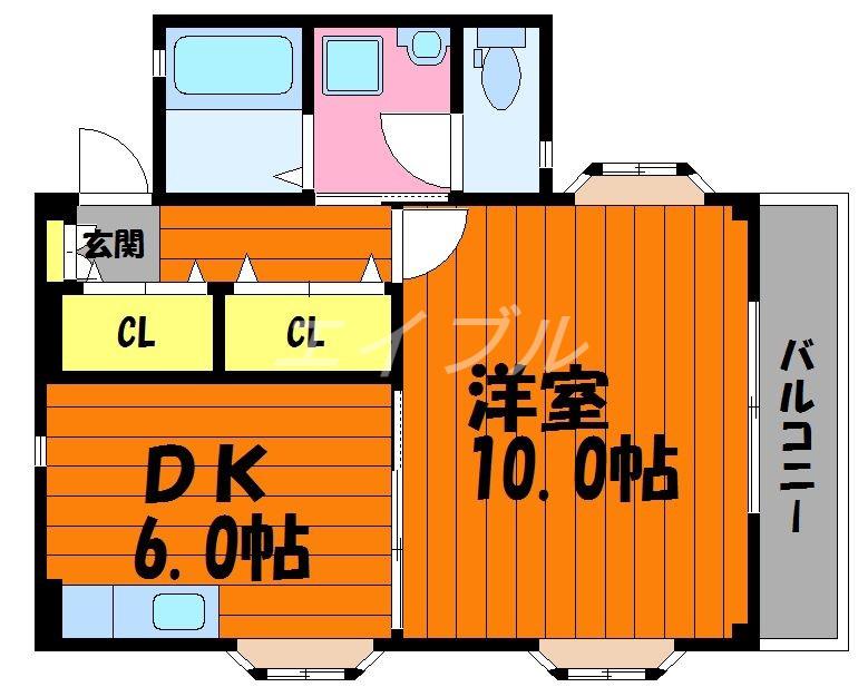 ジンジャエールII(1DK/2階)の間取り写真