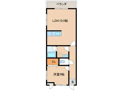 レクサスUSA II(1LDK/2階)の間取り写真