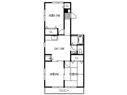 サン小八木(3DK/1階)の間取り写真