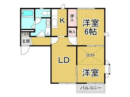 ロ・アール西野(2LDK/2階)の間取り写真