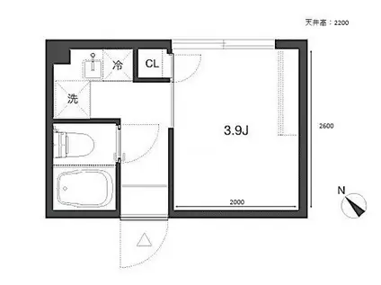 MA2201(1K/2階)の間取り写真
