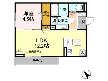 GRAN CIEL(1LDK/1階)の間取り写真