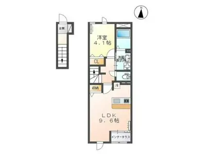 カルぺ・ディエム(1LDK/2階)の間取り写真